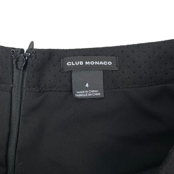 CLUB MONACO Faux Suede Scallop Hem Mini Skirt Sz 4 Lined - Picture 4 of 5